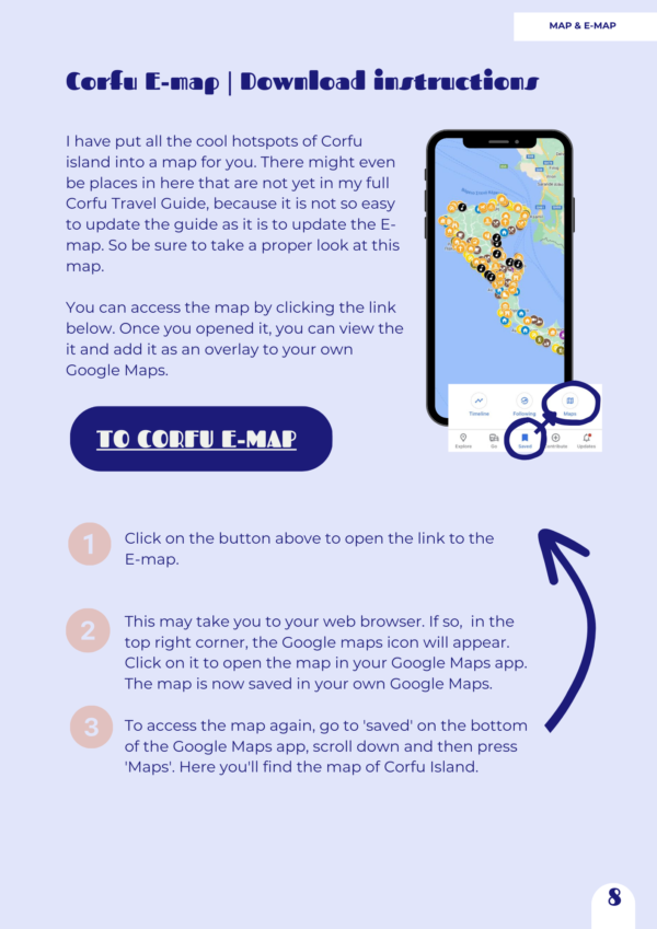 Tzatchickie Corfu Travel Guide - e-map