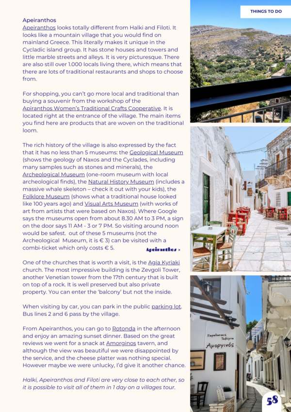 Tzatchickie Naxos Travel Guide - Things to do