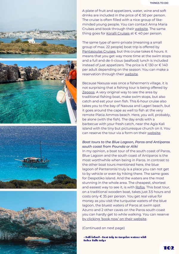 Tzatchickie Paros Travel Guide ebook boat tours