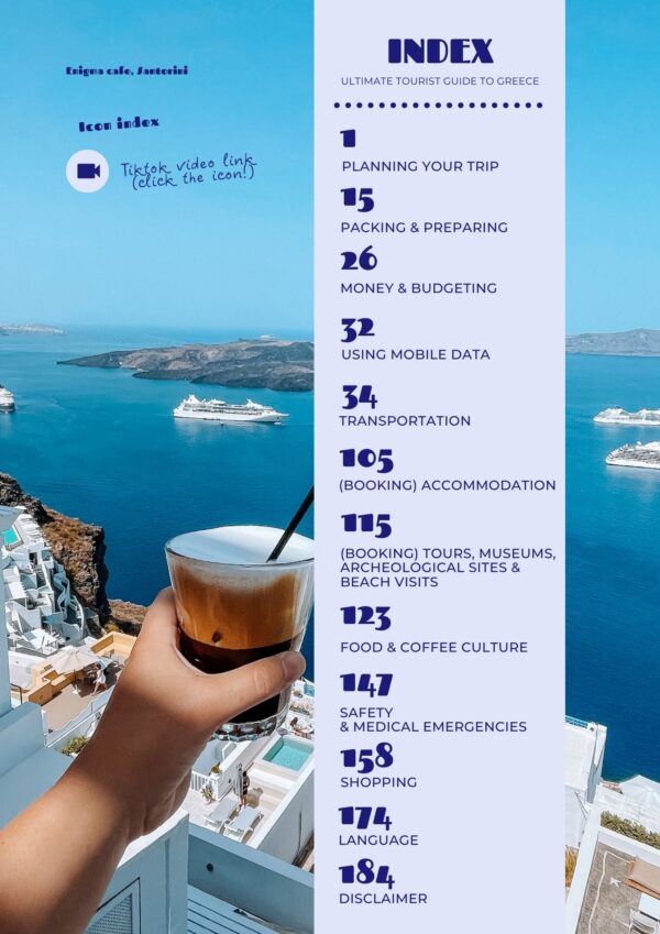 Tzatchickie - The Ultimate Tourist Guide to Greece ebook index